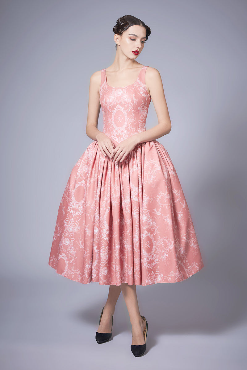 Printed tiered ruffled dress